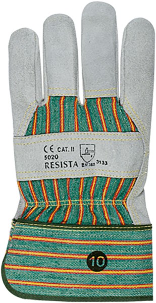 Hochwertige RESISTA Schutzhandschuhe aus grauem Rindsspaltleder