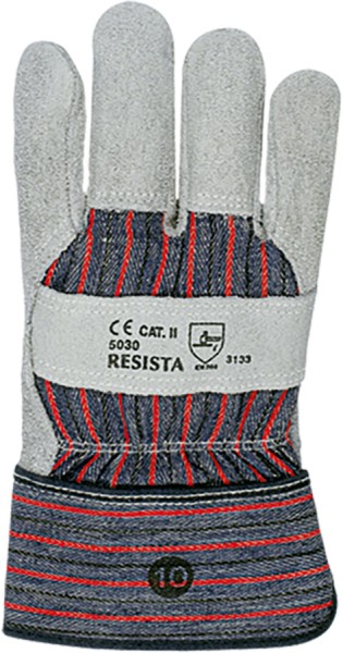 Robuste RESISTA Schutzhandschuhe aus grauem Rindsspaltleder