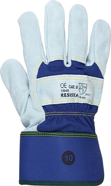Robuste RESISTA Schutzhandschuhe aus grauem Rindsspaltleder, Grösse 10