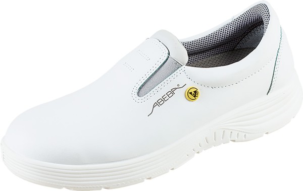 Abeba ESD Sicherheits-Schlupfschuhe S2 mit Stahlkappe weiss