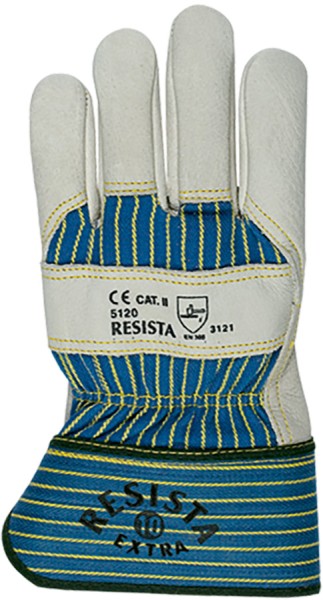 Robuste Resista Schutzhandschuhe aus grauem Büffelleder, extra lang