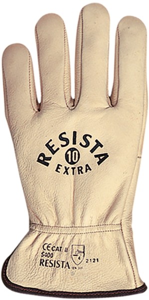 Resista Extra Schutzhandschuhe aus beigem Rindnarbenleder, 25 cm