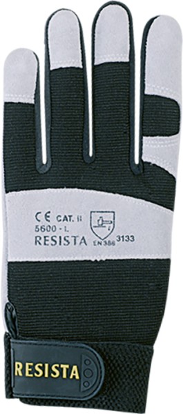 Resistente Schutzhandschuhe aus grauem Rindsspaltleder mit Klettverschluss