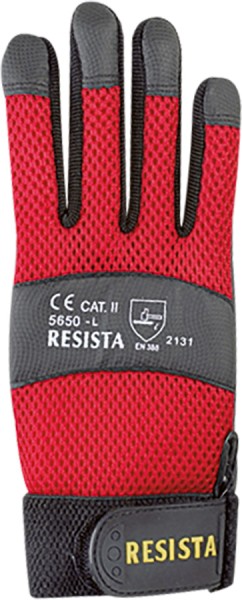 RESISTA Schutzhandschuhe aus schwarzem PU-Leder mit Mesh