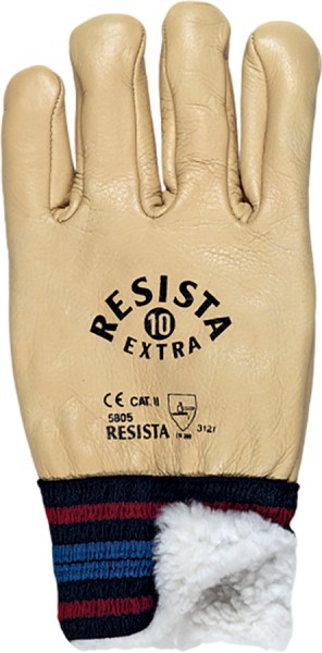 Resista Kältehandschuhe aus weichem Rindnarbenleder mit Pelzfutter