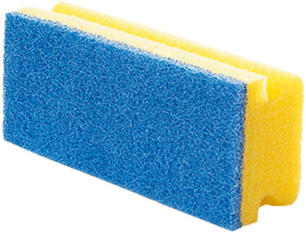 Vileda Reinigungsschwamm Soft, feinporig, gelb-blau, 70x150x45 mm