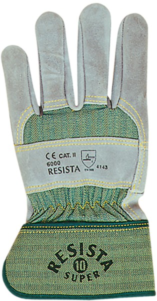 Robuste Schutzhandschuhe aus grauem Kernrindleder mit Knöchelschutz