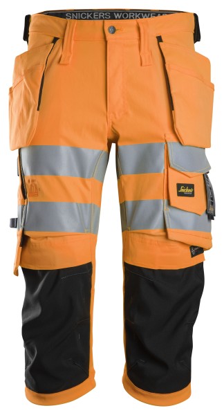 High-Vis, Stretch-Piratenhose mit Holstertaschen, Warnschutzklasse 1/2