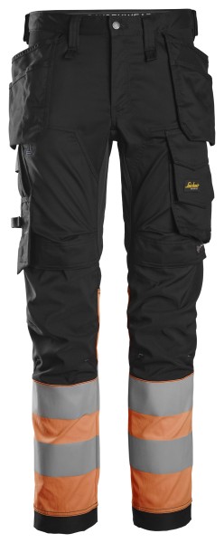 High-Vis, Stretchhose mit Holstertaschen, Warnschutzklasse 1