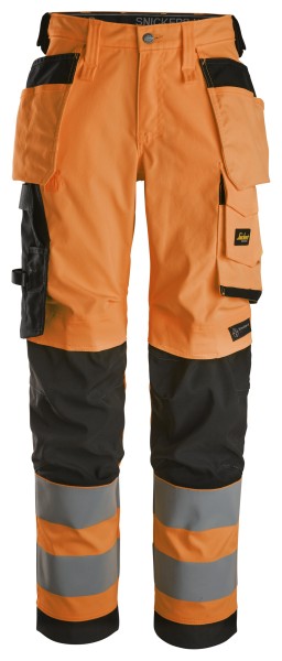 High-Vis, Damenstretchhose mit Holstertaschen, Warnschutzklasse 2