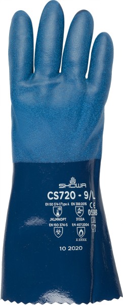 SHOWA Nitril-Schutzhandschuhe blau, 1,1 mm, 32 cm lang