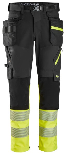 High-Vis, Arbeitshose mit abnehmbaren Holstertaschen, Warnschutzklasse 1