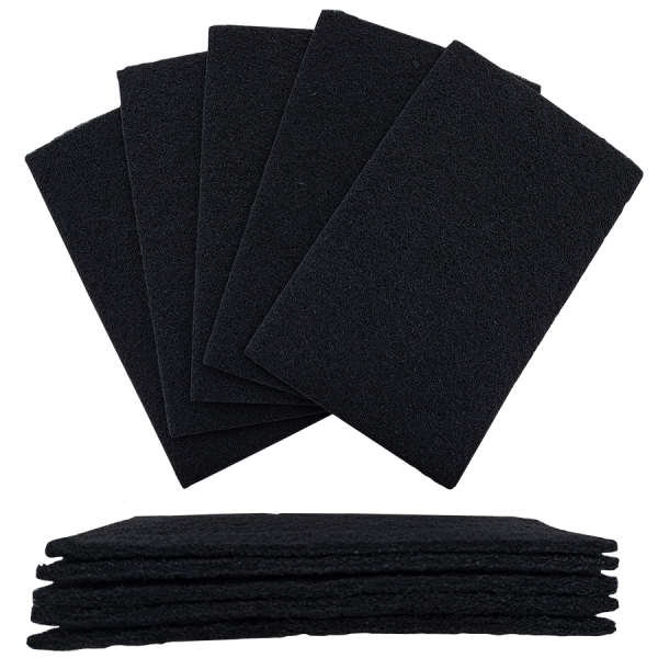 Strapazierfähiges schwarzes Handscheuervlies 150x240 mm, 6 mm dick