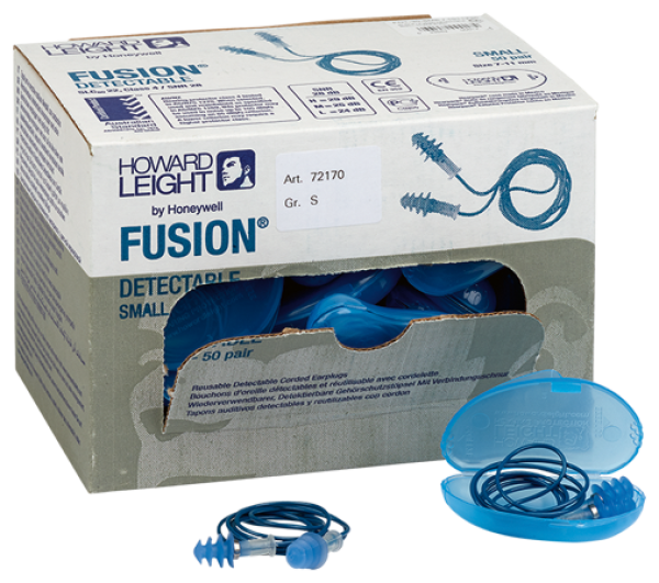 Detektierbare HONEYWELL Fusion Gehörschutzstöpsel, Grösse S, blau