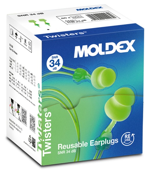 MOLDEX Gehoerschutzstoepfel Twisters, weich, selbstanpassend, mit Kordel