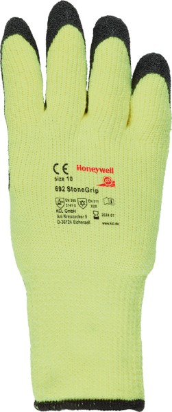 KCL Stonegrip Kälte-Schutzhandschuhe mit Latexbeschichtung, leuchtgelb