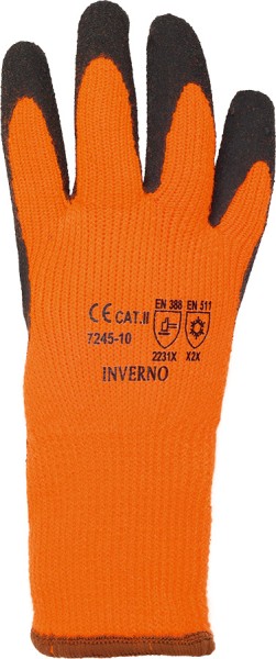 Leuchtorange Kälte-Schutzhandschuhe mit Latexbeschichtung, lang