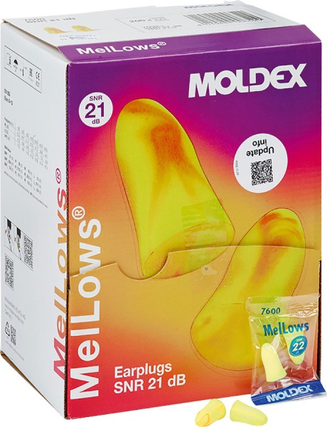 MOLDEX MelLows Gehoerschutzstoepfel, weich, gelb-orange, PU-Schaum