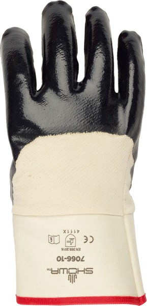 SHOWA Schutzhandschuhe aus moltoniertem Baumwolltrikot mit Nitrilbeschichtung