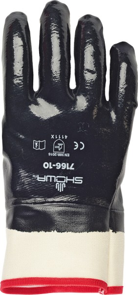 SHOWA Schutzhandschuhe aus moltoniertem Baumwolltrikot, blau