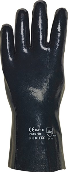 Nitrilbeschichtete Schutzhandschuhe Resista, dunkelblau, Grösse 10