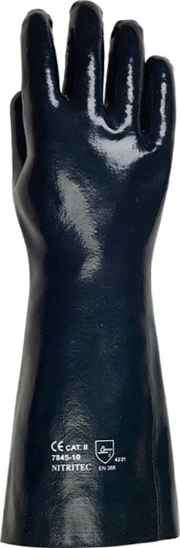 Resista Nitrithandschuhe aus moltoniertem Baumwolltrikot, 40 cm, dunkelblau