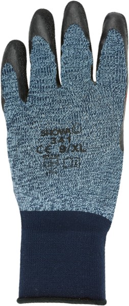 SHOWA Schutzhandschuhe 341, grau-blau, Latexbeschichtet, elastisch