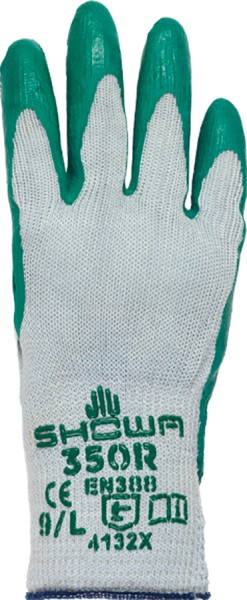 SHOWA Schutzhandschuhe aus Baumwolle mit Nitrilbeschichtung Grün