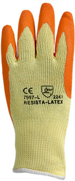 Resista Schutzhandschuhe mit Latexbeschichtung, gelb-orange, elastisch