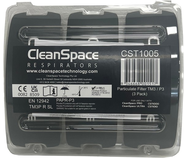 CLEANSPACE PRO TM3 P3 HEPA Partikelfilter, 3er-Pack, Schutz gegen Staub, Rauch