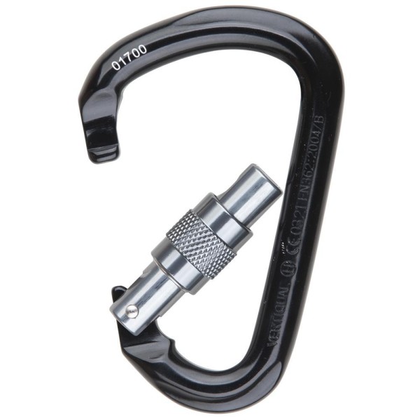 VERTIQUAL Aluminium Karabiner mit farbigem KS-Schraubverschluss, 30 kN
