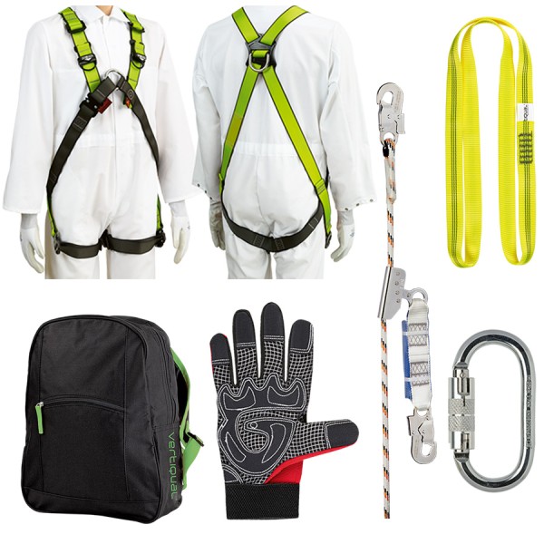 Fallschutz Set Vertiqual Basic mit Auffanggurt und Rucksack