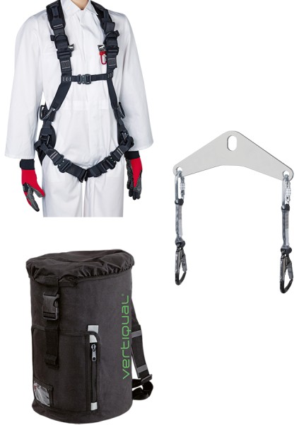 Fallsschutzset VERTIQUAL Confined Space mit Auffanggurt und TRIGON Verbindung