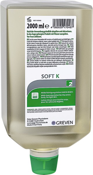 GREVEN SOFT K parfümfreie Hautreinigungslotion 2000 ml Nachfüllflasche