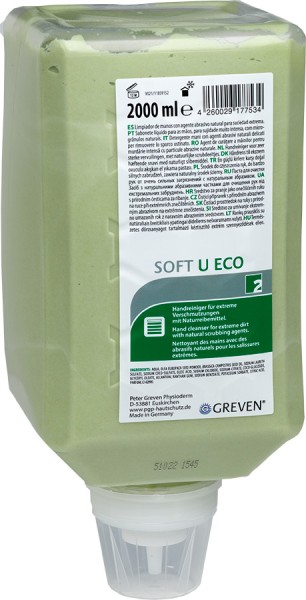 Handreiniger GREVEN SOFT U, 2000 ml, pastös, bio-Reibekörper