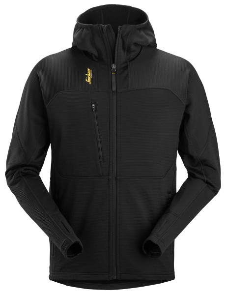 Thermo-Body Mapping Fleece-Hoodie mit durchgehendem Reißverschluss