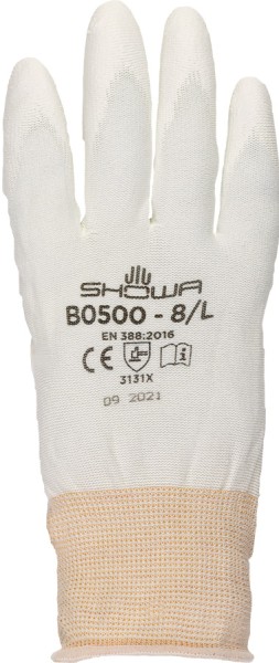 SHOWA weisse Schutzhandschuhe mit dünner PU-Beschichtung