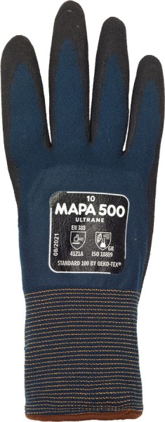 MAPA Ulrane 500 Schutzhandschuhe Nitrilbeschichtet, Dunkelblau