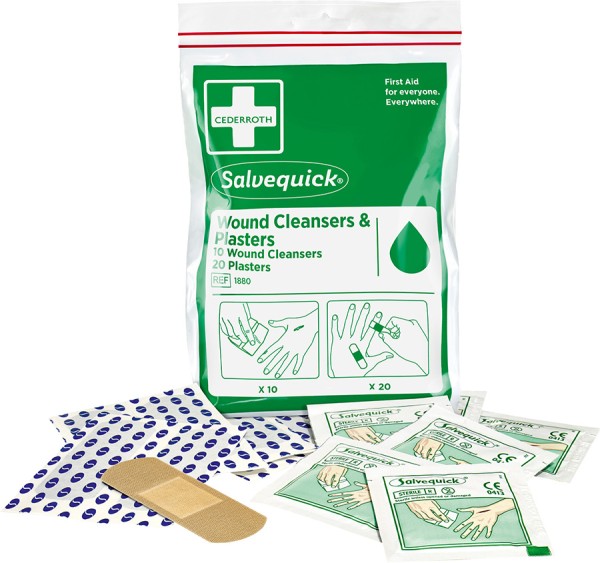 Salvequick Nachfuell-Set mit 20 Pflastern und 10 Wundreinigern
