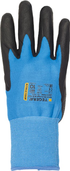 TEGERA 887 Schutzhandschuhe mit blauem Nylon, griffsicherem Nitril