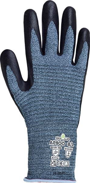 SHOWA ESD Schutzhandschuhe blau-weiss, Nitrilbeschichtung, silikonfrei