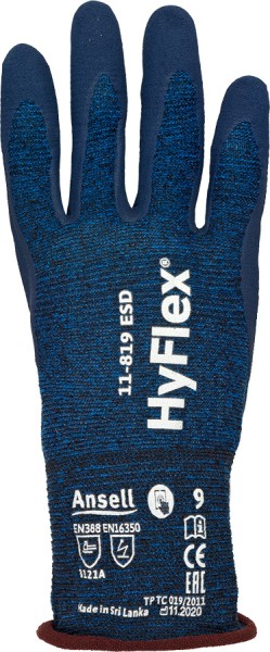 ANSSELL HyFlex 11-819 ESD leichte, silikonfreie Schutzhandschuhe