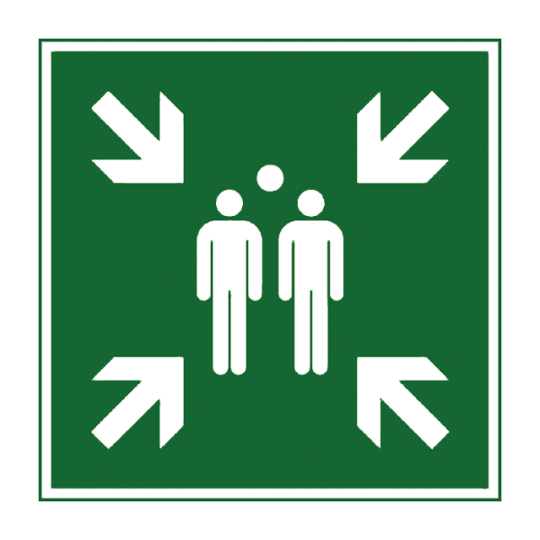 Nachleuchtendes Alu-Schild Sammelstelle 400x400 mm