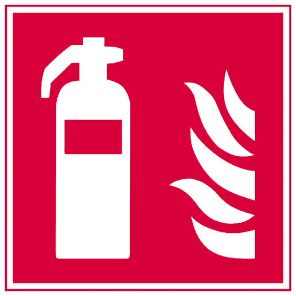 Nachleuchtendes Aluminium Brandschutzschild Feuerloescher 150x150 mm