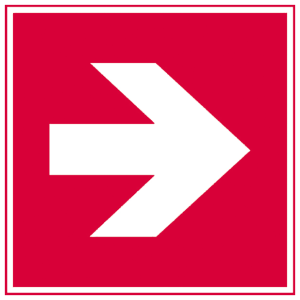 Brandschutz Schild nachleuchtender Richtungspfeil links/rechts 150x150 mm