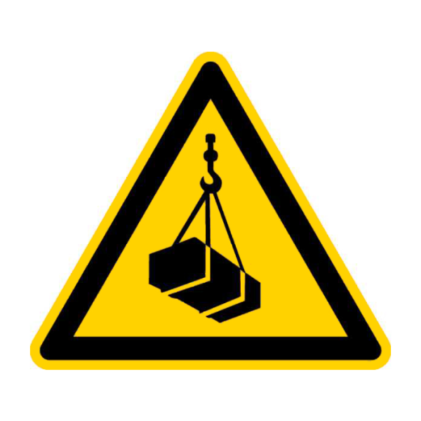 Selbstklebendes Warnschild Schwebende Last 200 mm Folie