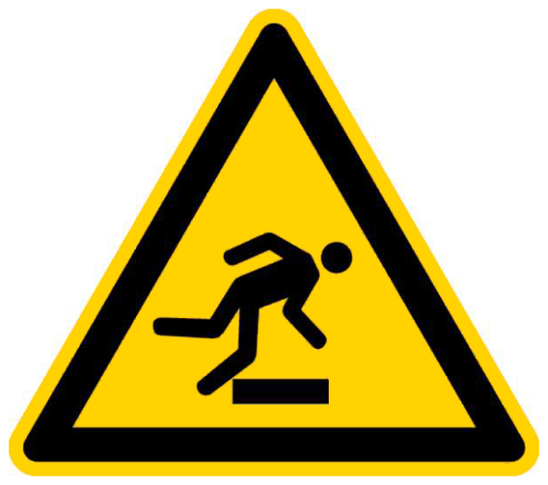 Selbstklebendes Warnschild Stolpergefahr 200 mm Folie