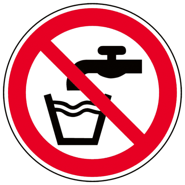 Selbstklebendes Verbotsschild "Kein Trinkwasser" 200 mm Durchmesser