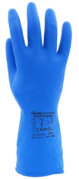 Vileda Reinigungshandschuhe aus Naturlatex, blau, lebensmittelecht