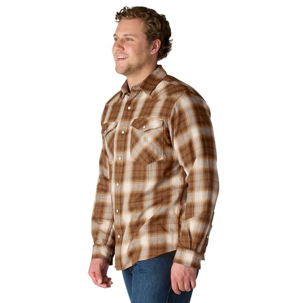 Montana Rugged Flex™ Relaxed Fit Lightweight Long-Sleeve Snap-Front Plaid Shirt